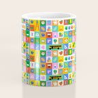 Colorful back to school mosaic pattern Coffee Mug Gallery Image 4