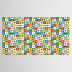 Colorful back to school mosaic pattern Tablecloth Gallery Image 2