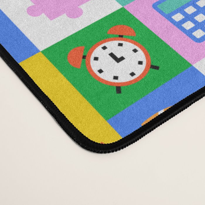 Colorful back to school mosaic pattern Desk Mat Gallery Image 4