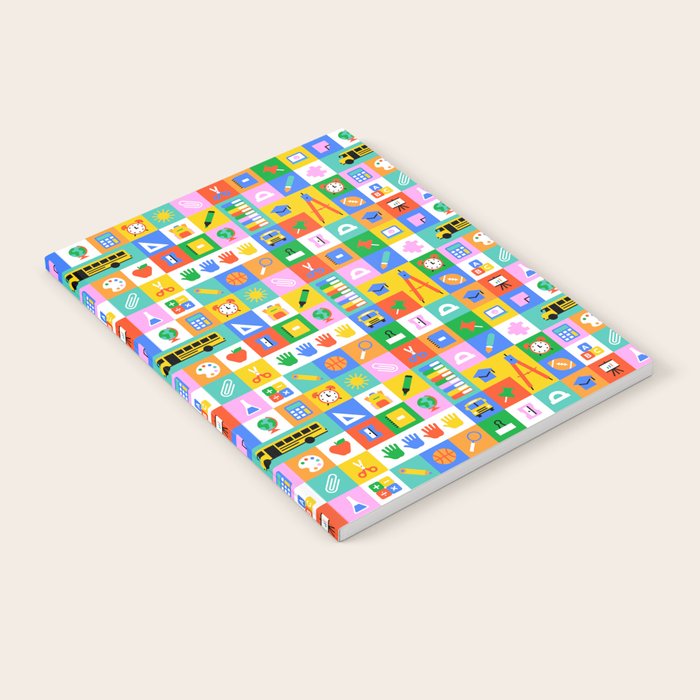 Colorful back to school mosaic pattern Notebook Gallery Image 2