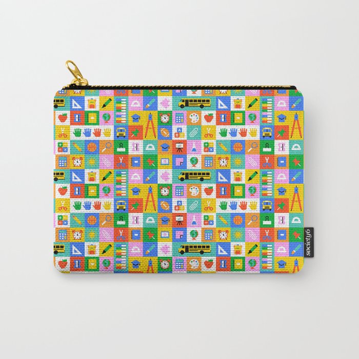 Colorful back to school mosaic pattern Carry All Pouch Gallery Image 1