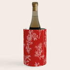 Botanical Cottage Floral Pattern in Red and White Wine Chiller Gallery Image 3