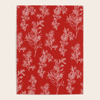 Botanical Cottage Floral Pattern in Red and White Poster Gallery Image 4
