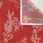 Botanical Cottage Floral Pattern in Red and White Wall Tapestry Gallery Image 3