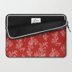 Botanical Cottage Floral Pattern in Red and White Laptop Sleeve Gallery Image 2