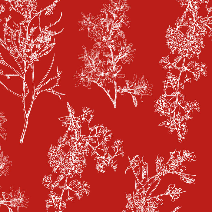 Botanical Cottage Floral Pattern in Red and White Coffee Mug Gallery Image 2
