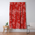 Botanical Cottage Floral Pattern in Red and White Window Curtain Gallery Image 5