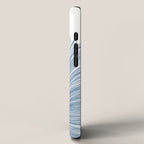 Mid Century Style Modern Geometric Abstract in Indigo Blue iPhone Case Gallery Image 2