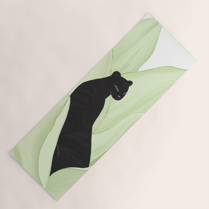 Black Panther in Sansevieria Yoga Mat Gallery Image 1