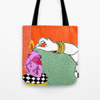 Set My Heart On Fire, Abstract Quirky Maximalist Eclectic, Maximalism Bold Pop of Color Painting, Illustration Pop Art Love  Tote Bag Gallery Image 1