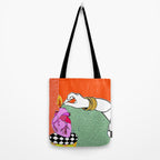 Set My Heart On Fire, Abstract Quirky Maximalist Eclectic, Maximalism Bold Pop of Color Painting, Illustration Pop Art Love  Tote Bag Gallery Image 2