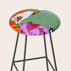 Set My Heart On Fire, Abstract Quirky Maximalist Eclectic, Maximalism Bold Pop of Color Painting, Illustration Pop Art Love  Stool Gallery Image 2