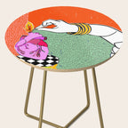 Set My Heart On Fire, Abstract Quirky Maximalist Eclectic, Maximalism Bold Pop of Color Painting, Illustration Pop Art Love  Side Table Gallery Image 2
