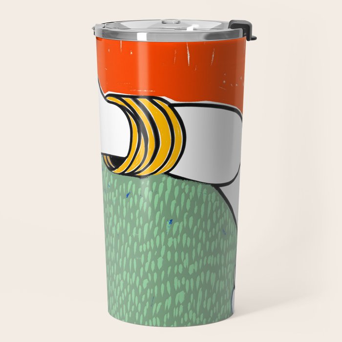 Set My Heart On Fire, Abstract Quirky Maximalist Eclectic, Maximalism Bold Pop of Color Painting, Illustration Pop Art Love  Travel Mug Gallery Image 2