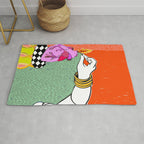 Set My Heart On Fire, Abstract Quirky Maximalist Eclectic, Maximalism Bold Pop of Color Painting, Illustration Pop Art Love  Rug Gallery Image 1