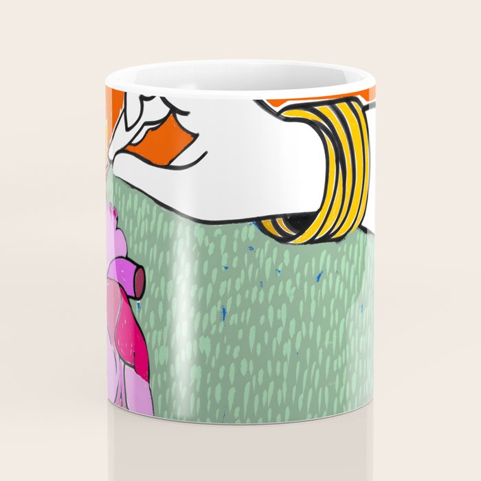 Set My Heart On Fire, Abstract Quirky Maximalist Eclectic, Maximalism Bold Pop of Color Painting, Illustration Pop Art Love  Coffee Mug Gallery Image 4