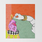 Set My Heart On Fire, Abstract Quirky Maximalist Eclectic, Maximalism Bold Pop of Color Painting, Illustration Pop Art Love  Throw Blanket Gallery Image 2