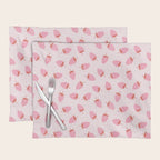 Sweet Strawberries - pink and red with hearts Placemat Gallery Image 1
