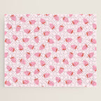 Sweet Strawberries - pink and red with hearts Jigsaw Puzzle Gallery Image 1