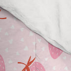 Sweet Strawberries - pink and red with hearts Comforter Gallery Image 4