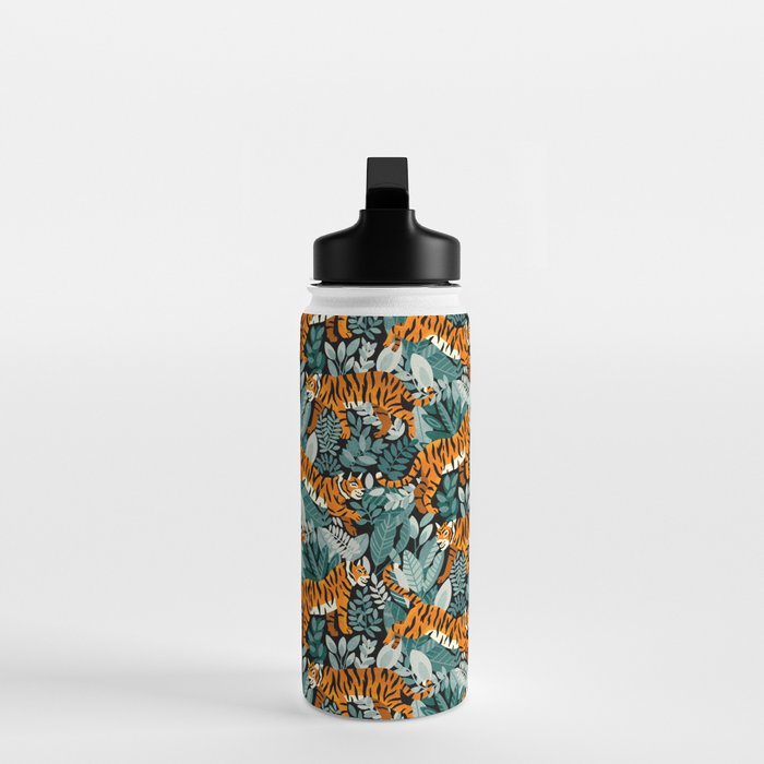 Bengal Tiger Teal Jungle Water Bottle Gallery Image 3