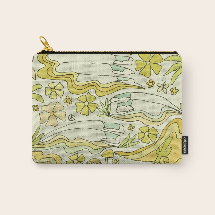 born to wander // retro surf art by surfy birdy Carry All Pouch Gallery Image 1