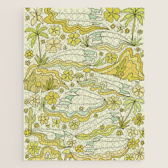 born to wander // retro surf art by surfy birdy Jigsaw Puzzle Gallery Image 1