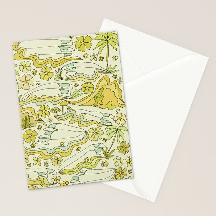 born to wander // retro surf art by surfy birdy Stationery Card Gallery Image 2