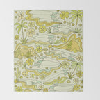 born to wander // retro surf art by surfy birdy Throw Blanket Gallery Image 2