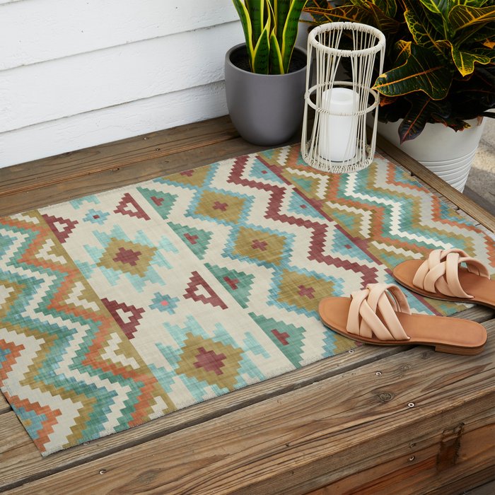 Boho Country Western Outdoor Rug Gallery Image 2