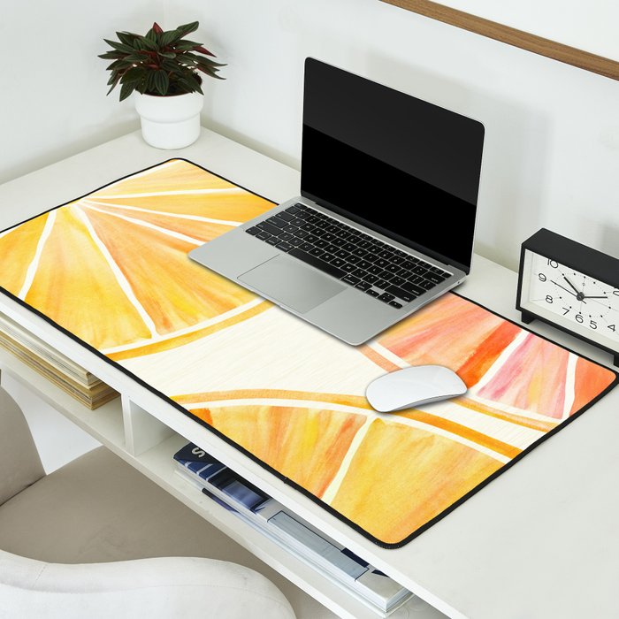 Sunny Citrus Watercolor Illustration Desk Mat Gallery Image 2