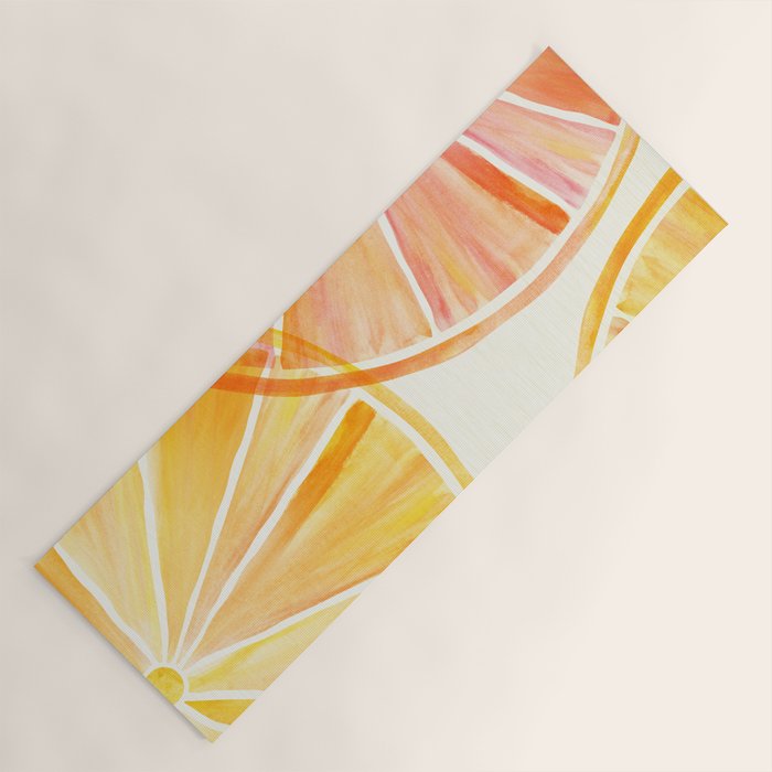 Sunny Citrus Watercolor Illustration Yoga Mat Gallery Image 1