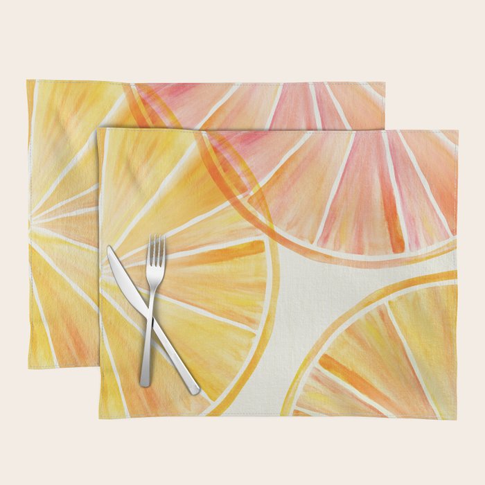 Sunny Citrus Watercolor Illustration Placemat Gallery Image 1