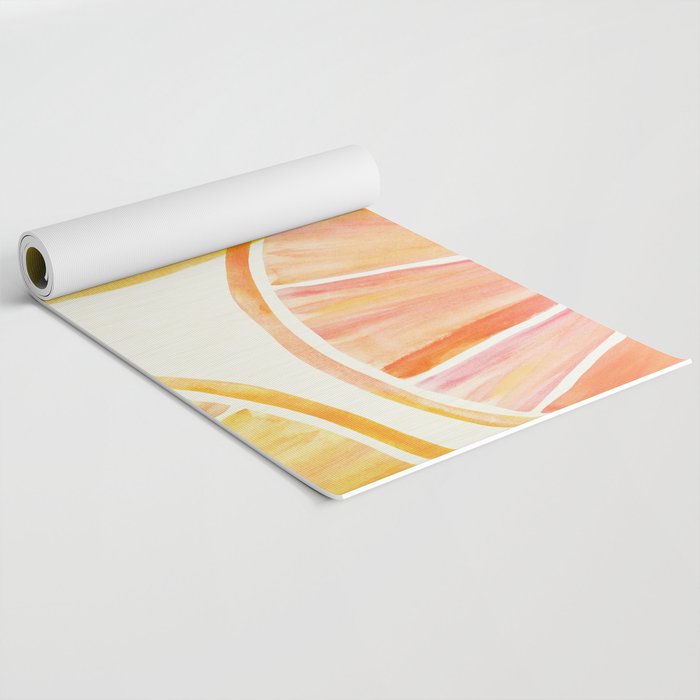 Sunny Citrus Watercolor Illustration Yoga Mat Gallery Image 2