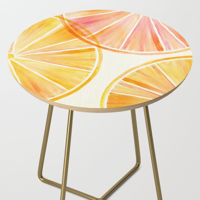 Sunny Citrus Watercolor Illustration Side Table Gallery Image 2