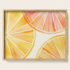 Sunny Citrus Watercolor Illustration Serving Tray Gallery Image 1