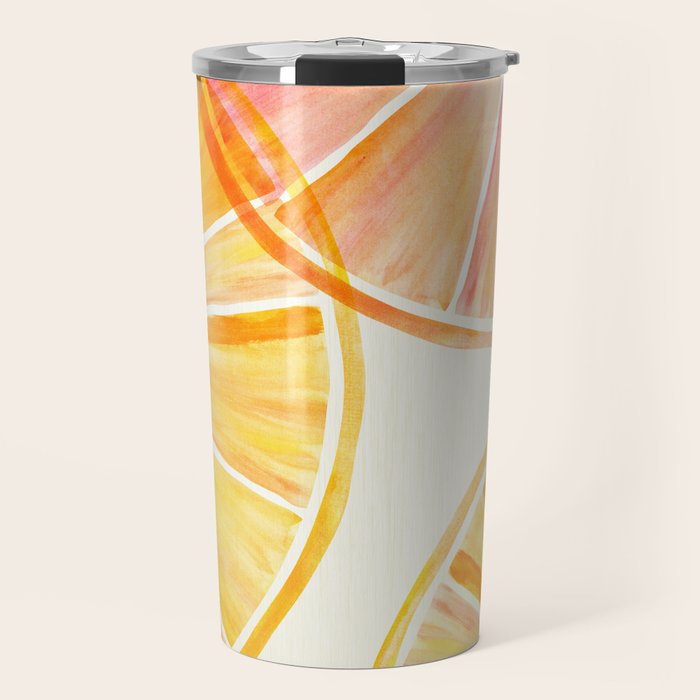 Sunny Citrus Watercolor Illustration Travel Mug Gallery Image 1