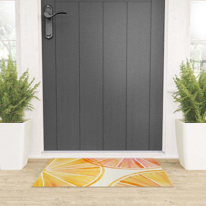 Sunny Citrus Watercolor Illustration Welcome Mat Gallery Image 3