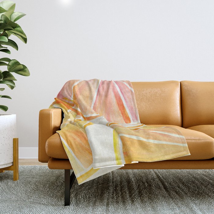 Sunny Citrus Watercolor Illustration Throw Blanket Gallery Image 1
