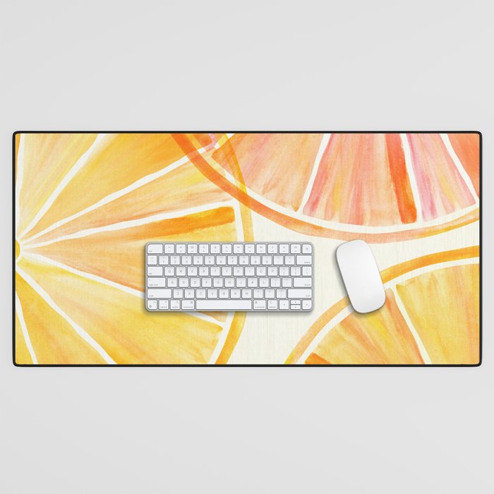Sunny Citrus Watercolor Illustration Desk Mat Gallery Image 1