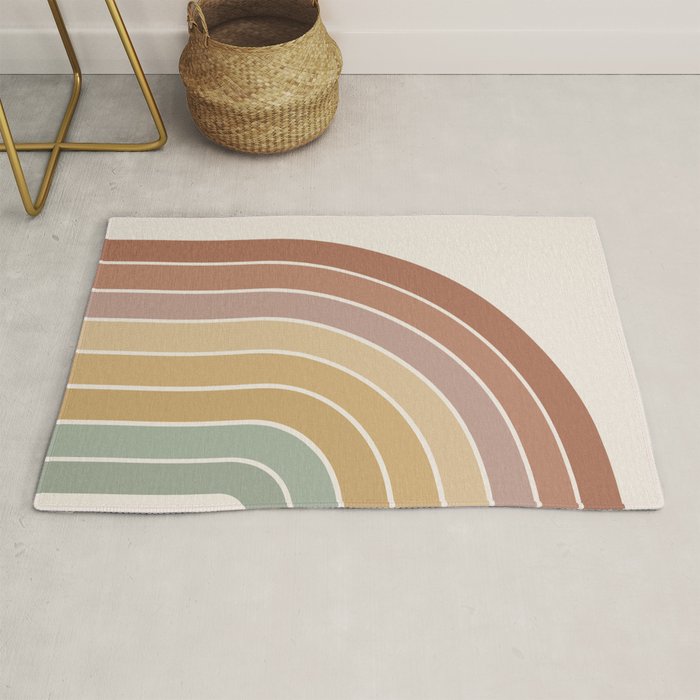 Gradient Arch XXVII Earthy Mid Century Modern Rainbow Rug Gallery Image 1
