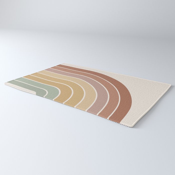 Gradient Arch XXVII Earthy Mid Century Modern Rainbow Rug Gallery Image 3