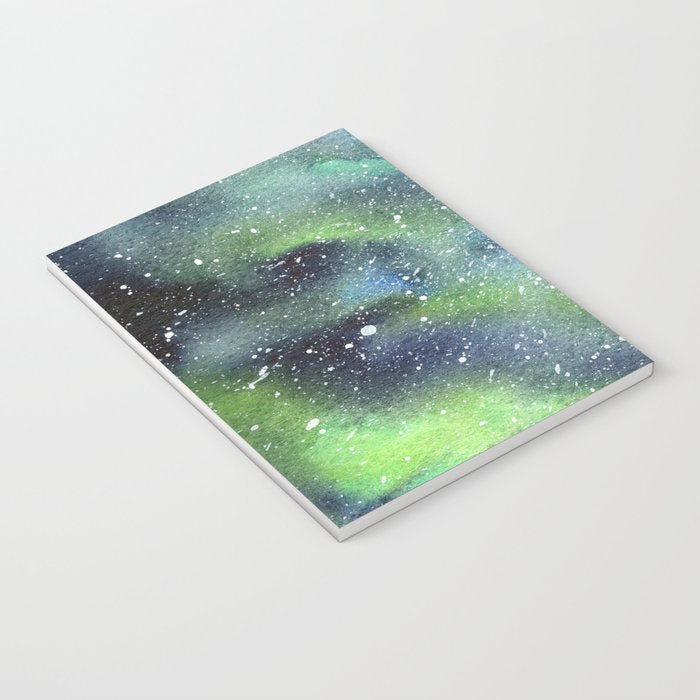 Galaxy Nebula Watercolor Northern Lights Aurora Borealis Notebook Gallery Image 3