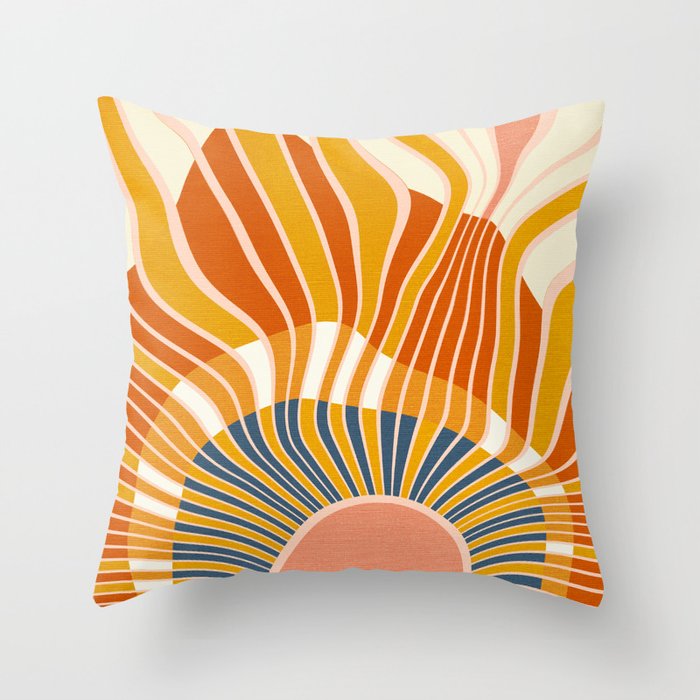 sun rays Throw Pillow Gallery Image 1