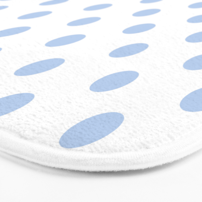 Pale Cornflower Blue polka dots 1. Bath Mat Gallery Image 3