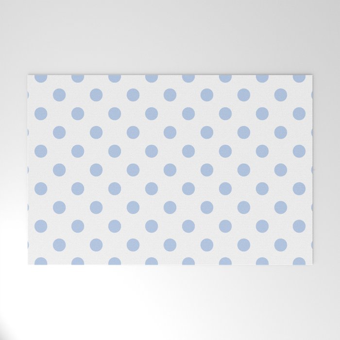 Pale Cornflower Blue polka dots 1. Welcome Mat Gallery Image 1