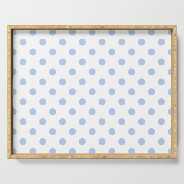 Pale Cornflower Blue polka dots 1. Serving Tray Gallery Image 1
