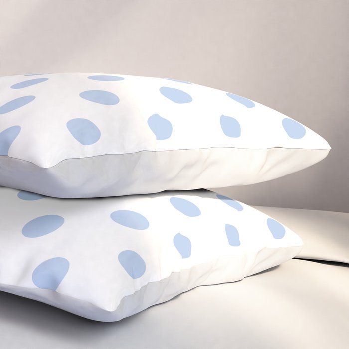 Pale Cornflower Blue polka dots 1. Pillow Sham Gallery Image 3