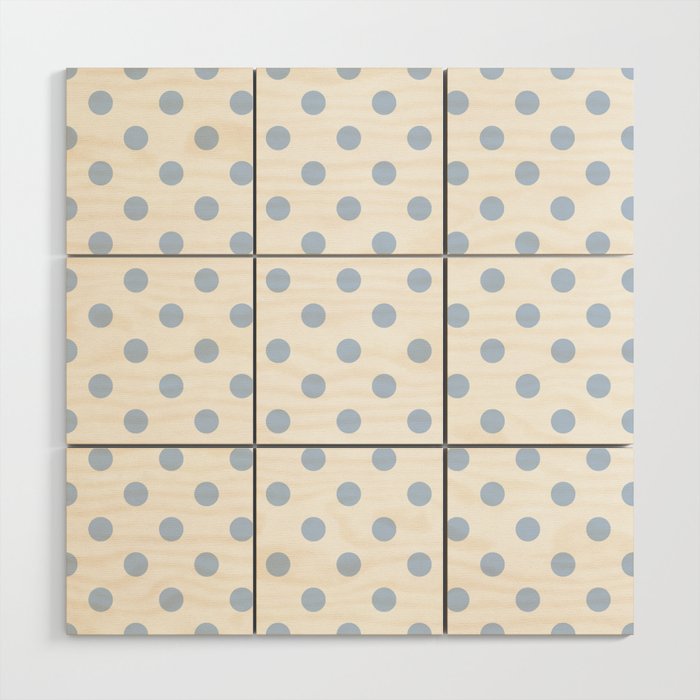 Pale Cornflower Blue polka dots 1. Wood Wall Art