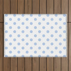 Pale Cornflower Blue polka dots 1. Outdoor Rug Gallery Image 1